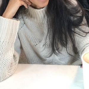 SOLD White Cropped Turtleneck Sweater